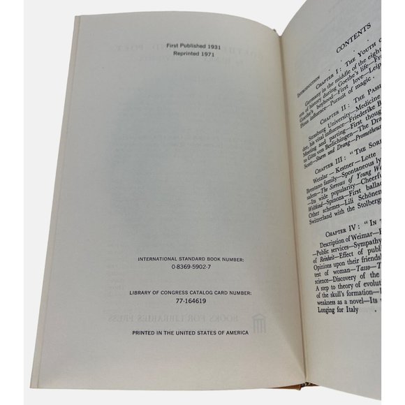 1971 Goethe: Man and Poet Book Henry W Nevinson Books for Libraries Press - Picture 4 of 6